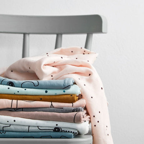 Done by Deer Set 2 Mantas 70x70 Muselina - Happy Dots Rosado