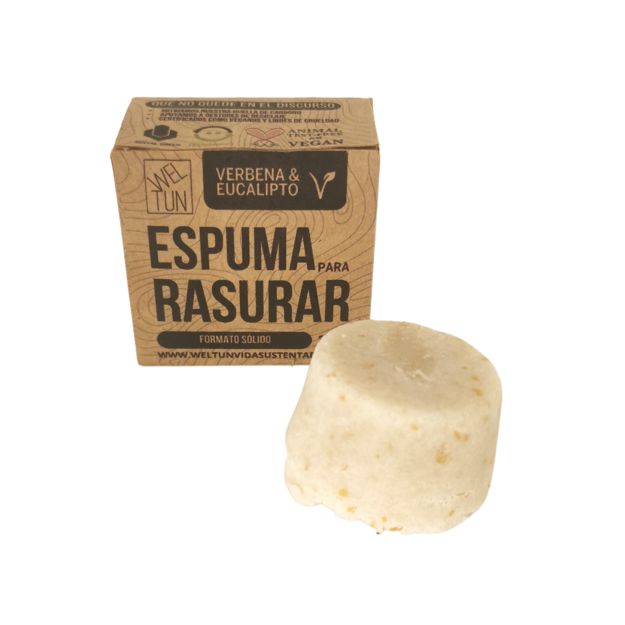 Espuma para Rasurar Sólida | Aroma Eucaliptus y Verbena | Hecha en Chile