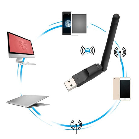 Adaptador receptor Antena Wifi Tarjeta de Red Inalambrico LAN portatil USB 200mbs