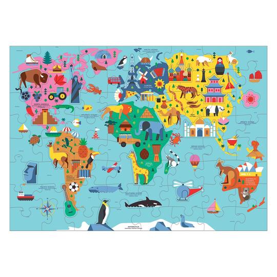 Puzzle 78Pcs Geografia Mapa Del Mundo Mudpuppy