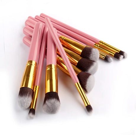 Set de brochas maquillaje profesionales calidad 10 unidades cosméticos sombra ojos