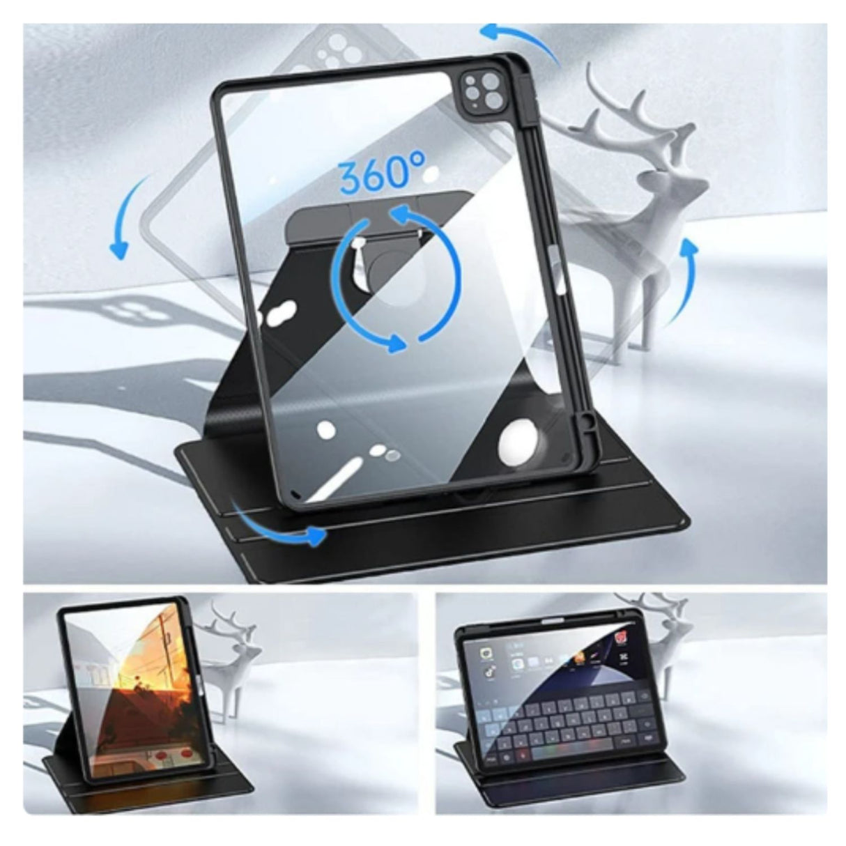 Carcasa Smart Cover Clear 360 Para iPad Air 6 4ta/ 5ta 10.9 Negro