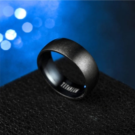 Anillo Hombre Titanio Pulido Anillos Juveniles Matte Opaco Curvo 8mm