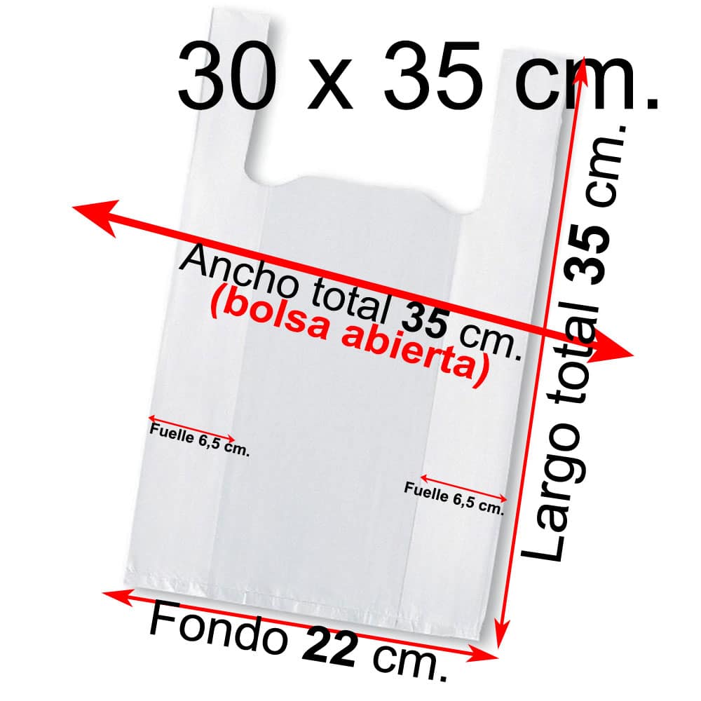 Bolsa Camiseta - 30x35- Color Blanco