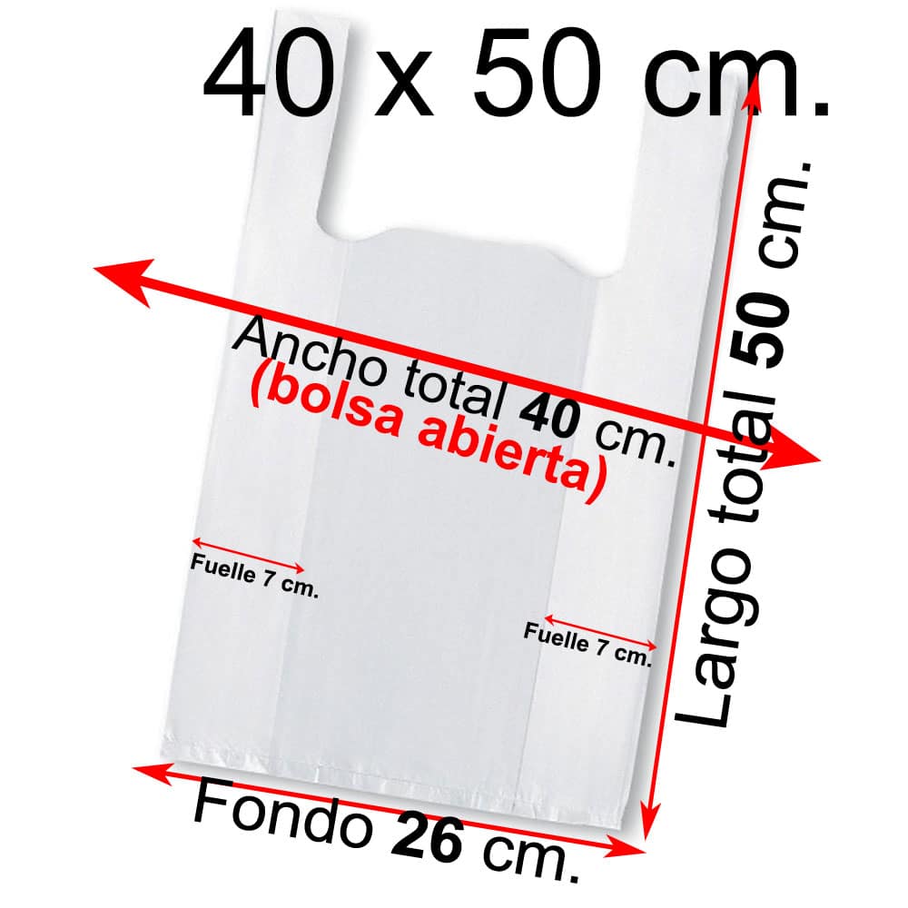 Bolsa Camiseta - 40x50- Color Blanco