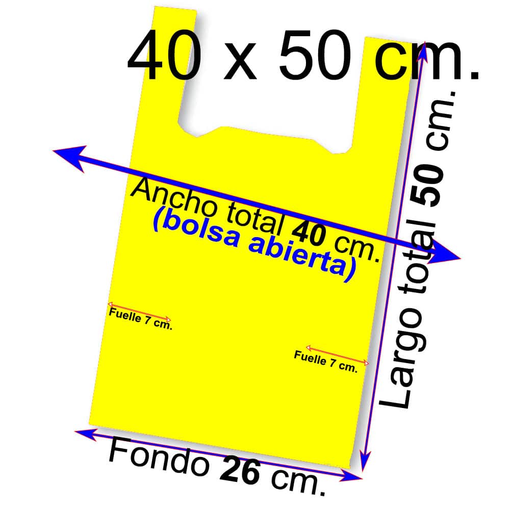 Bolsa Camiseta - 40x50- Color Amarillo