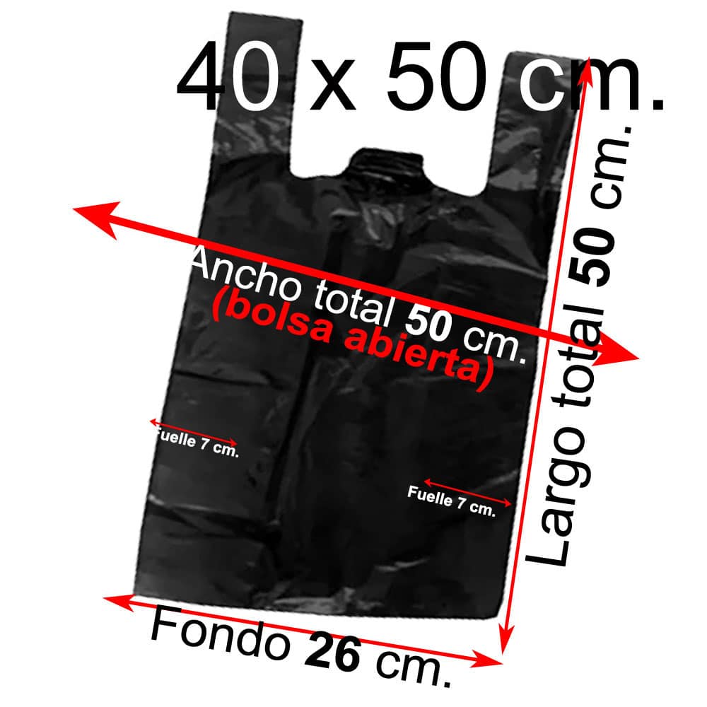 Bolsa Camiseta - 40x50- Color Negro