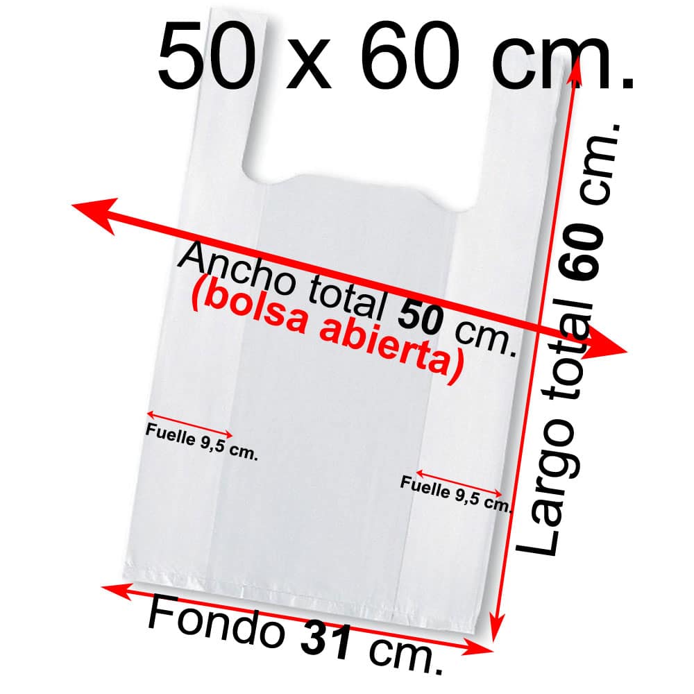 Bolsa Camiseta - 50x60- Color Blanco