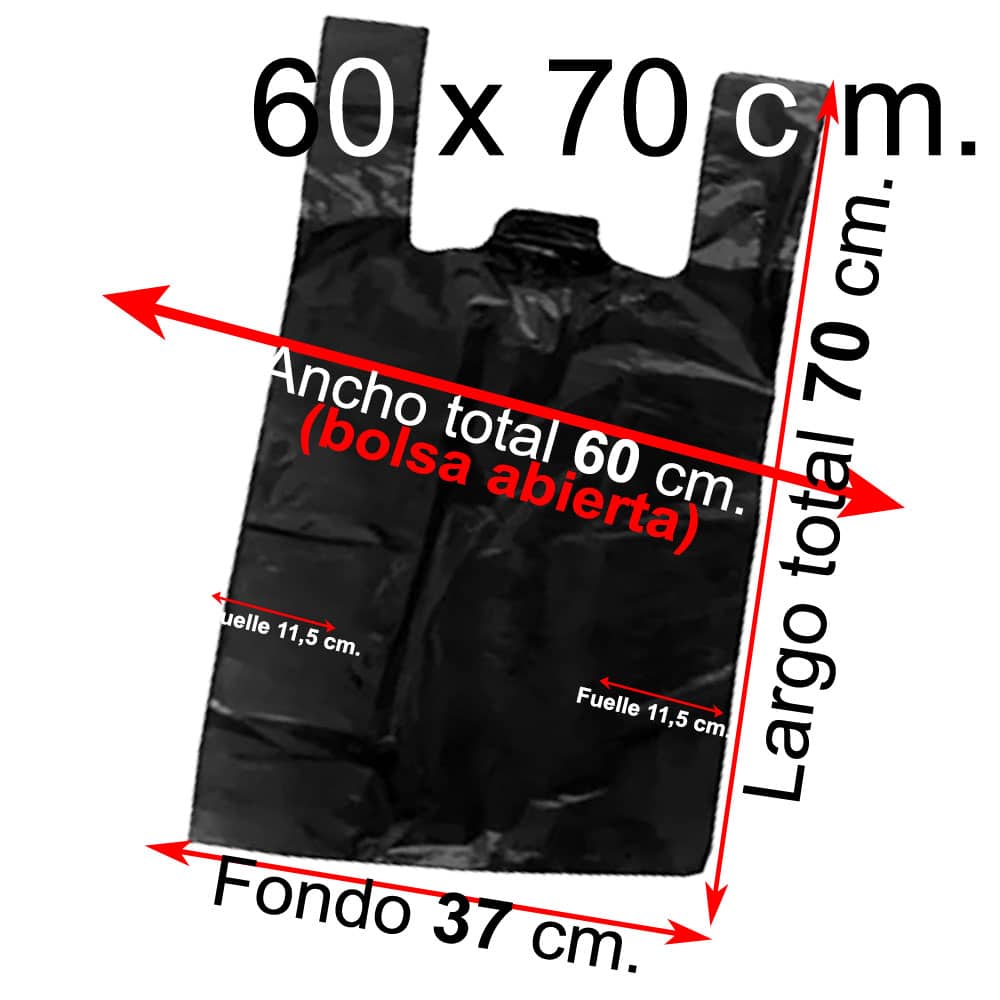 Bolsa Camiseta - 60x70 - Color Negro