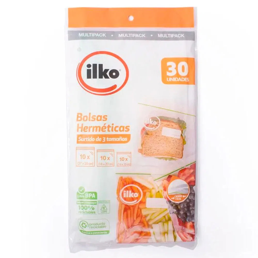 PACK BOLSAS HERMÉTICAS 3 TAMAÑOS 30UN