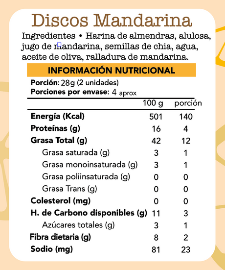 Discos de Mandarina 120 grs.