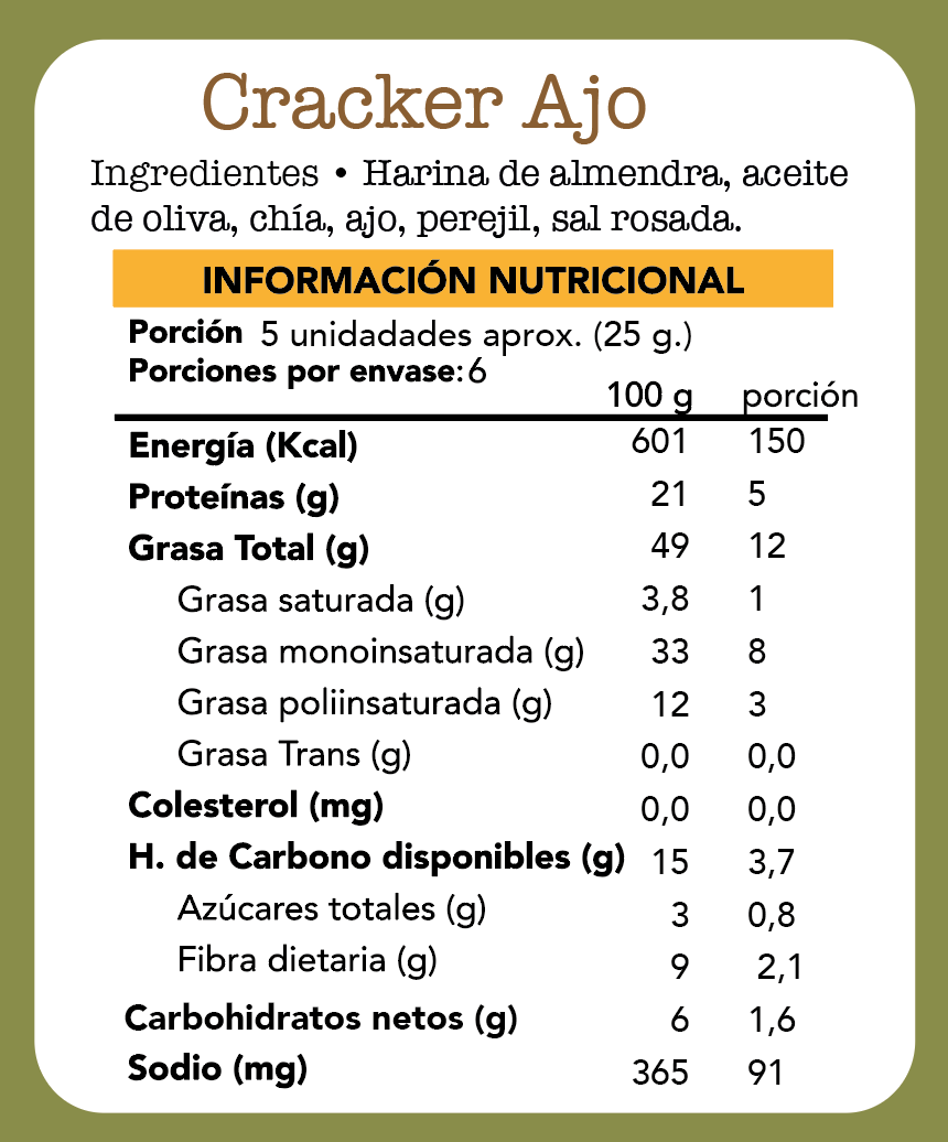 Cracker de Ajo 150 grs.