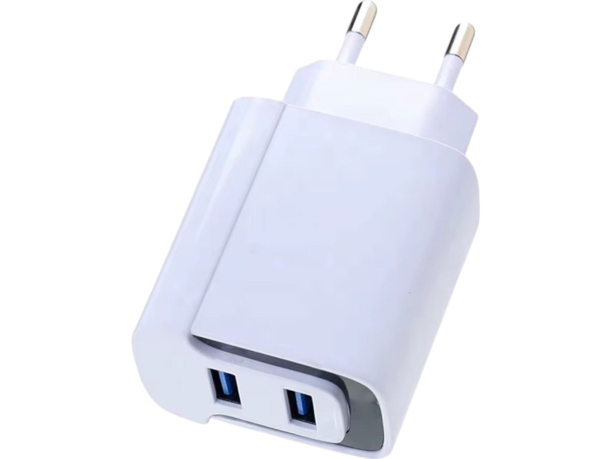 Cargador Rapido Enchufe Adaptador Pared Doble Puerto USB