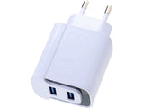 Cargador Rapido Enchufe Adaptador Pared Doble Puerto USB
