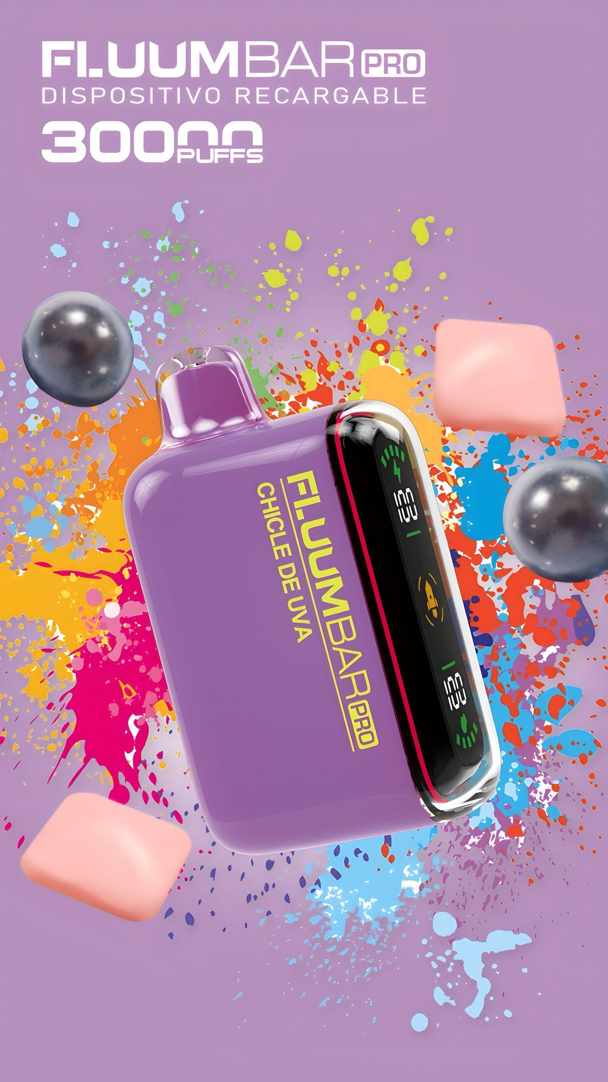 Vaper Fluumbar Pro 30.000 Puff - Vaporizador CHICLE DE UVA