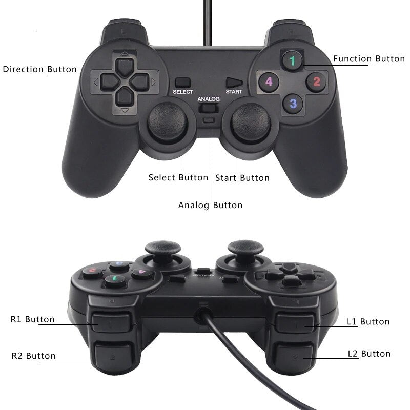Control Dualshock Mando Joystick Usb PC Windows 1,8 Metros