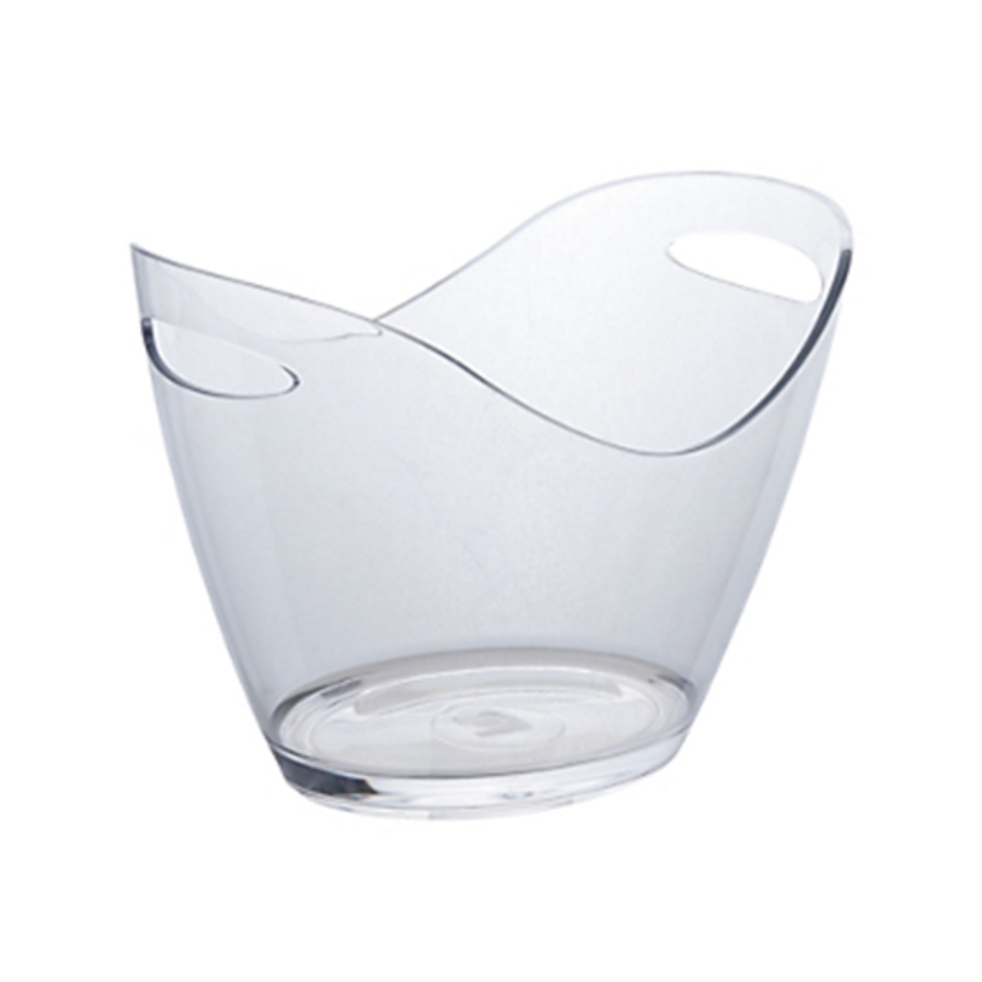 Cubitera Ovalada Transparente de Acrílico con Dos Mangos (3Lt)