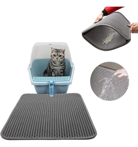 Alfombra Recoge Arena De Gato Lavable Estera Para Residuo 45x60 cm
