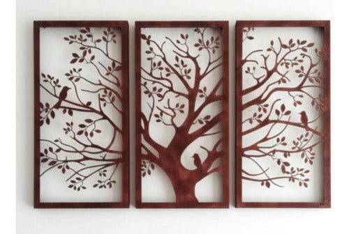 Cuadro Decorativo Tríptico Árbol De La Vida