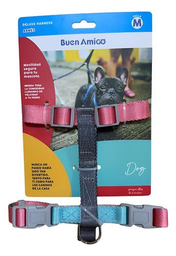 Arnés Harness Tipo H Talla M Buen Amigo Para Mascotas Perro