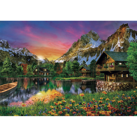 Rompecabezas Cabañas En Los Alpes 6000 Pz Clementoni Italia Lago Paisaje Alpino