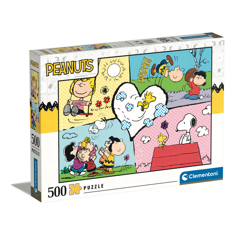 Rompecabezas Snoopy Y Amigos 500 Pz Clementoni Italia Peanuts Charlie Brown Carlitos
