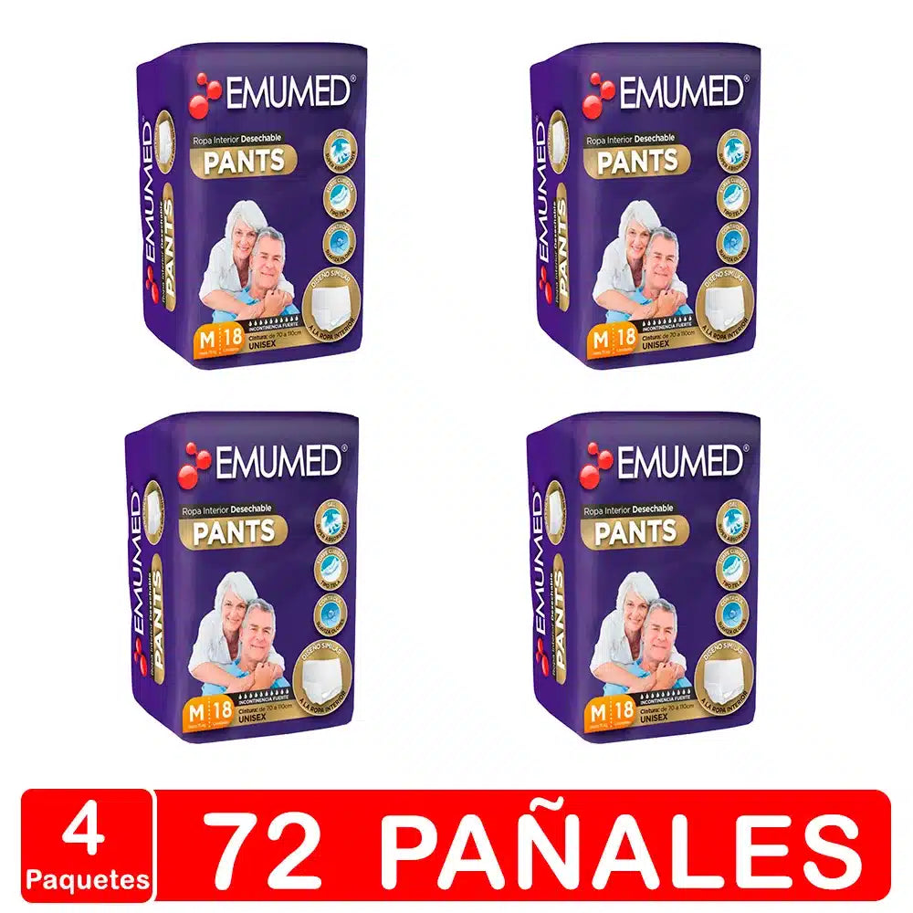 Pañal Adulto - Emumed Pants Talla Mediano(m) - 72 Uds.