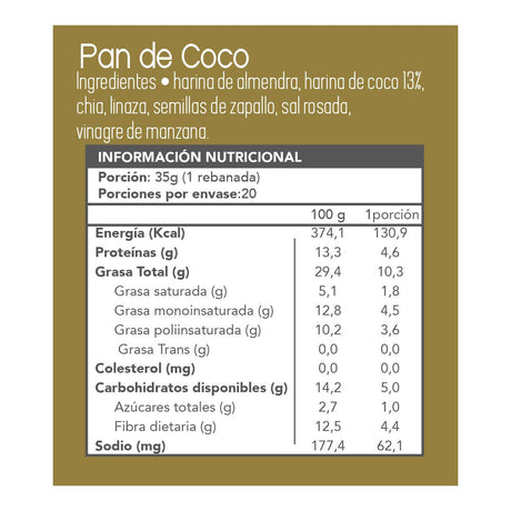 Pan de Coco 700 grs.