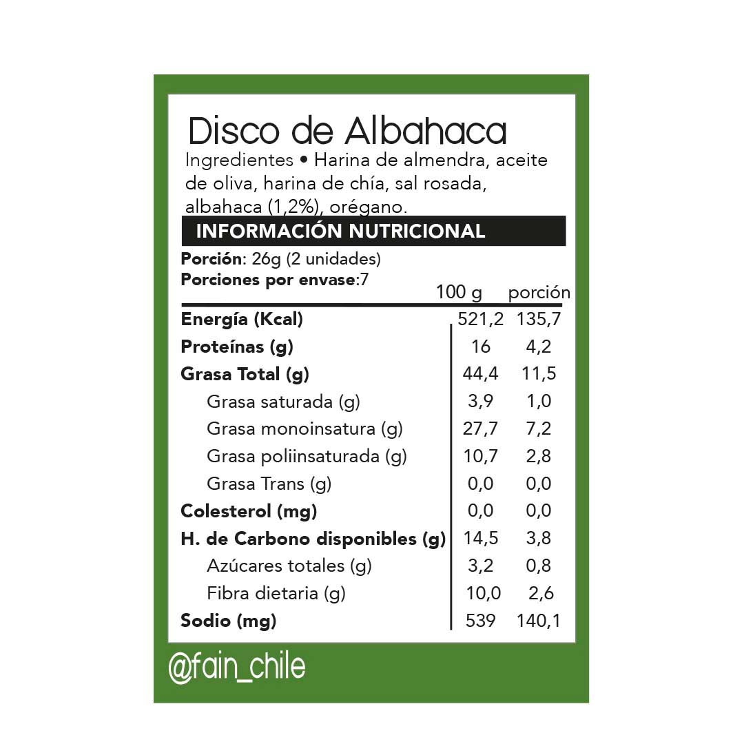 Discos de Albahaca 150 grs.