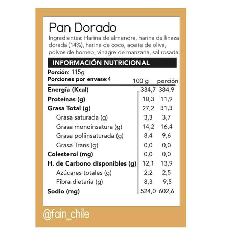 Pan Dorado, 4 unidades (450 grs.)