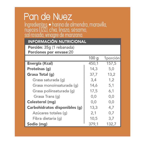 Pan de Nuez 700 grs.