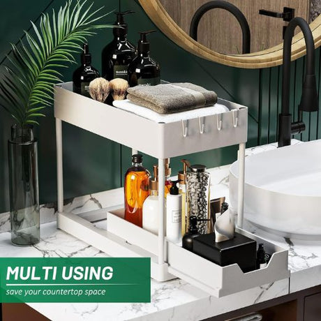 Organizador Bajo Lavaplatos 2 Niveles Blanco Just Organizer