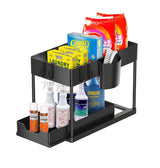 Organizador Bajo Lavaplatos 2 Niveles Negro Just Organizer