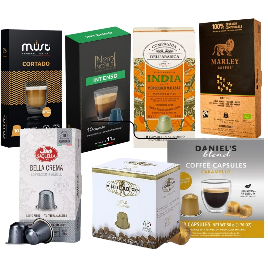 Pack Mix Intensidades y Sabores 7 Cajas Cápsulas Nespresso®