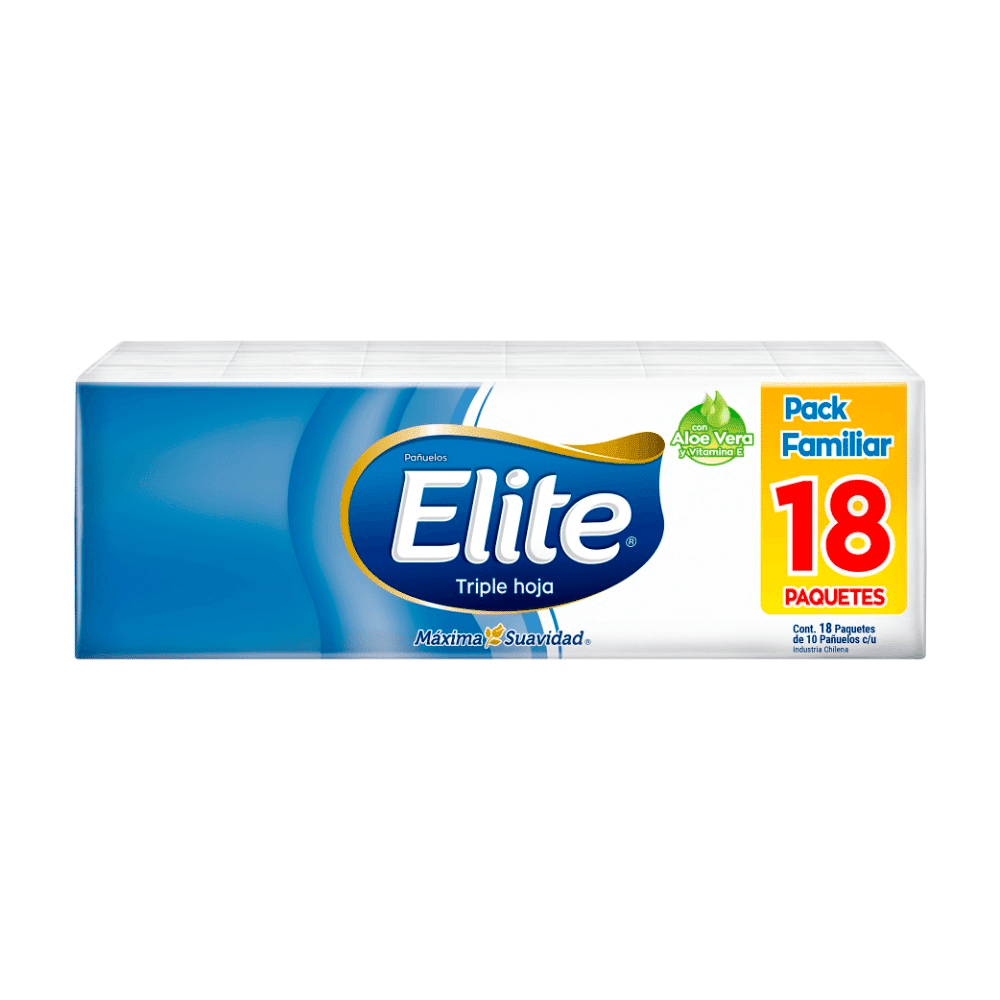 Pañuelos Elite - Pack Familiar 18 Unidades - Triple Hoja