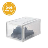 Set 10 Cajas Organizadoras de Zapatos Blanco Transparente Cada Cosa En Su Lugar®
