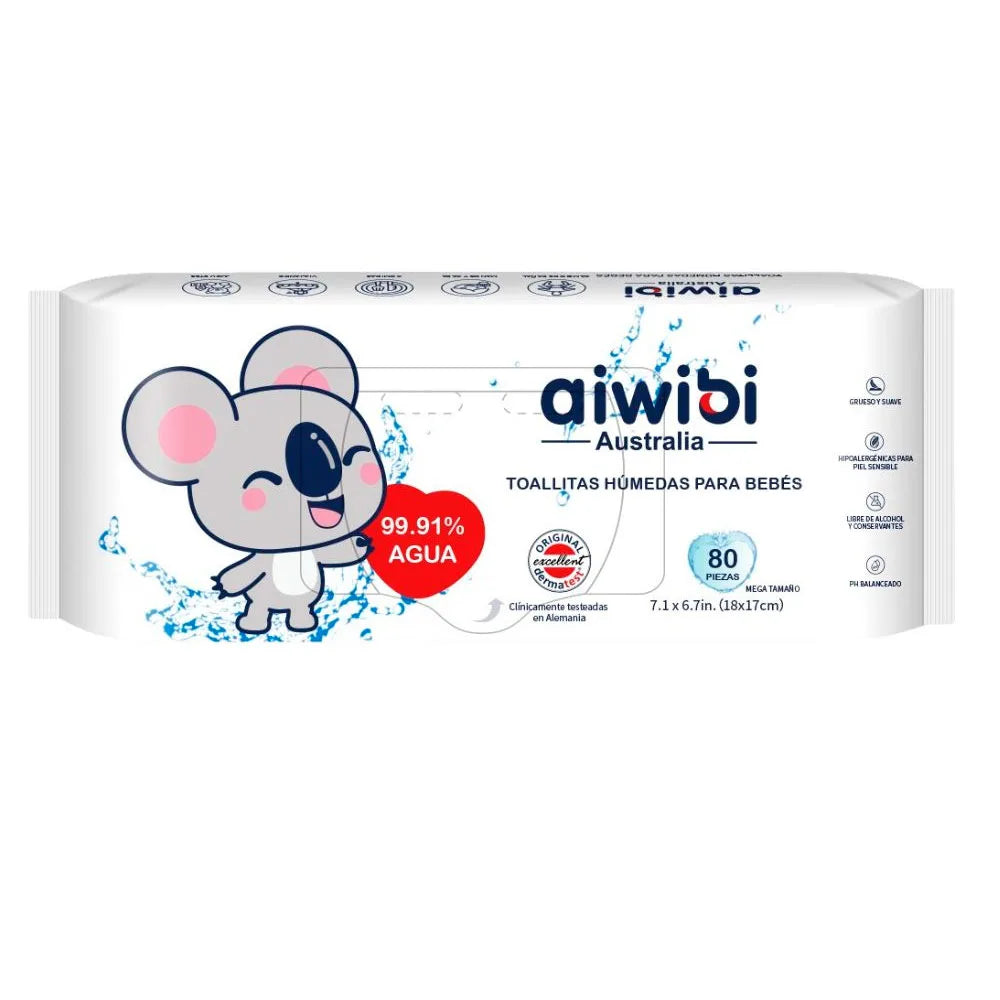 Tripack Toallitas Humedas Aiwibi - 99,91% agua 240 Uds.