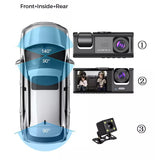 Cámara HD Auto D3 Frontal, Interior y Trasera Levo