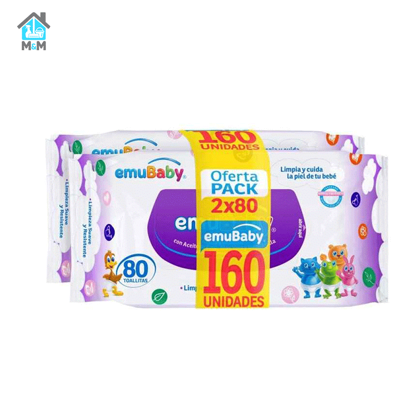 Toallitas húmedas Superior - Emubaby 160 Uds.