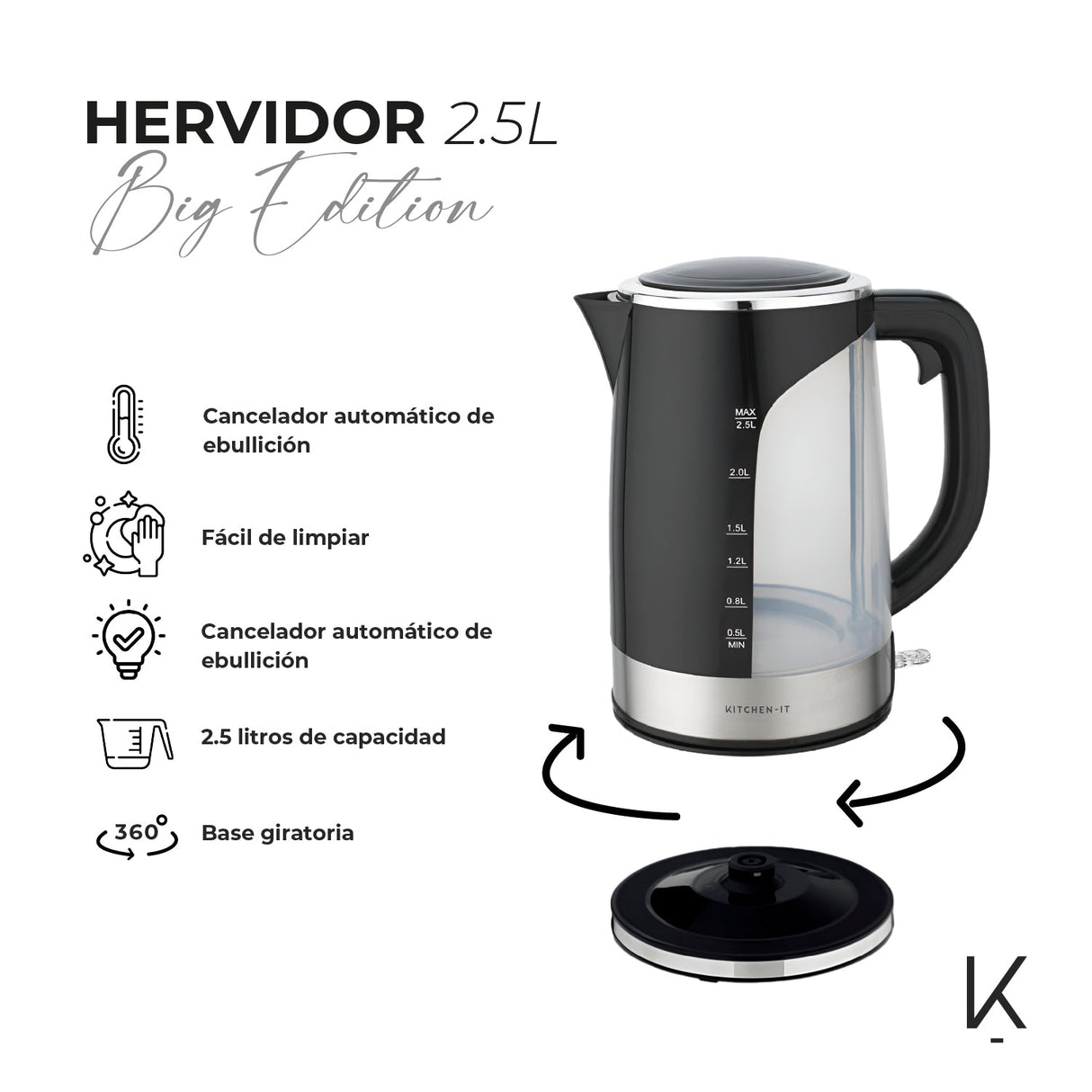 Hervidor Kitchen-it Big Edition 2,5 litros
