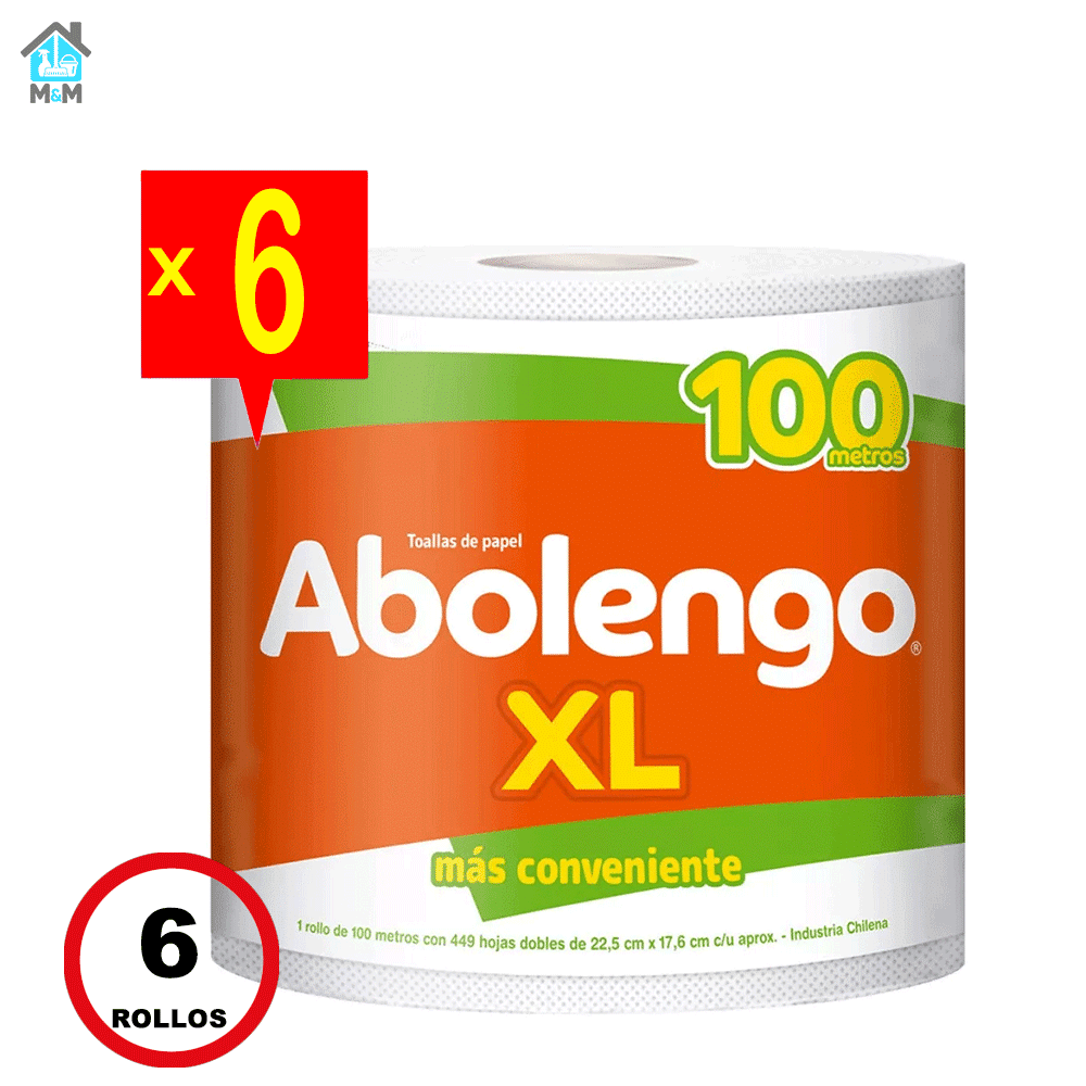 Toalla de Papel Abolengo XL 100mts - Manga 6 rollos