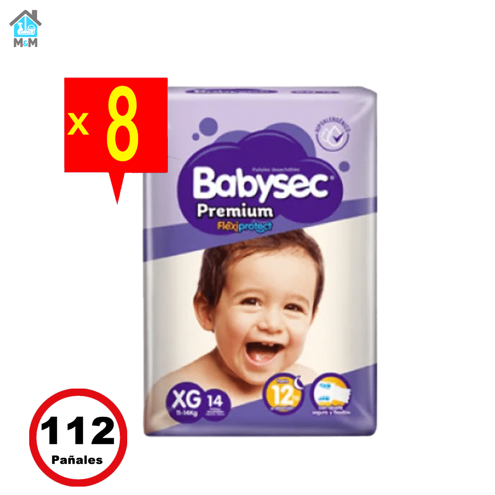Pañales Babysec Premium – Talla Extra Extra Grande(xxg) – 112 Unidades