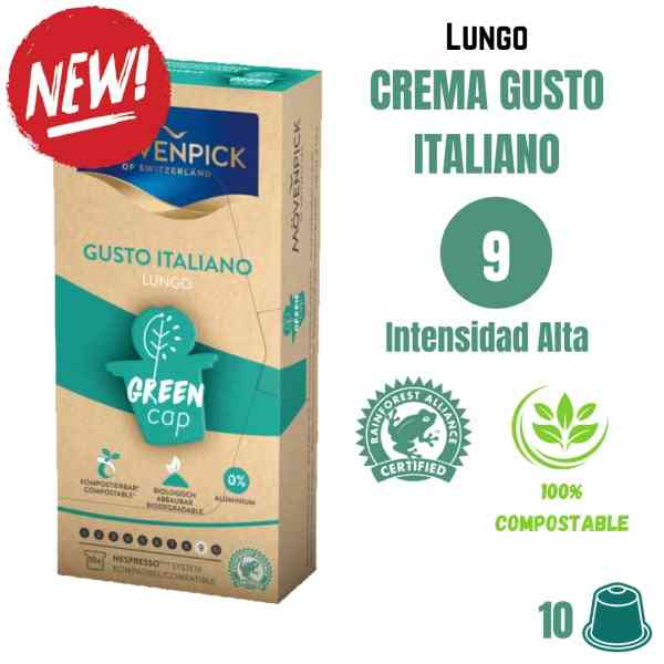 Movenpick Crema Gusto Italiano cápsulas compostables Nespresso®