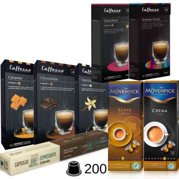 Pack 200 Cápsulas Compatible Nespresso® ENVÍO GRATUITO