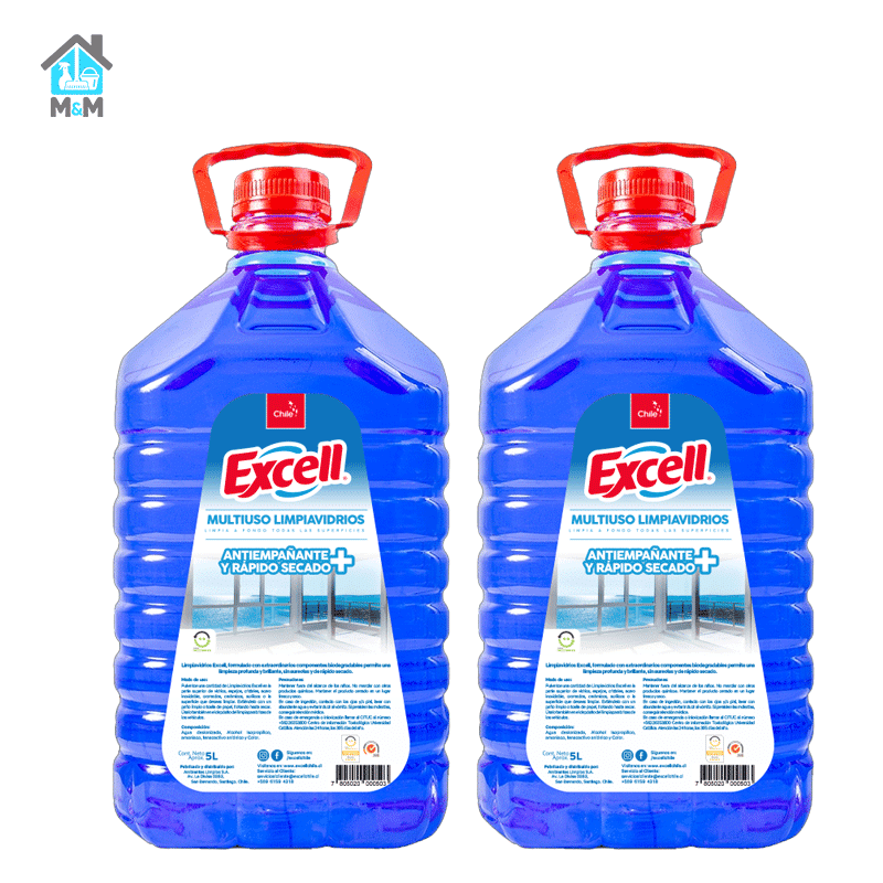 Pack Limpiavidrios Multiuso - Excell - 5 Litros