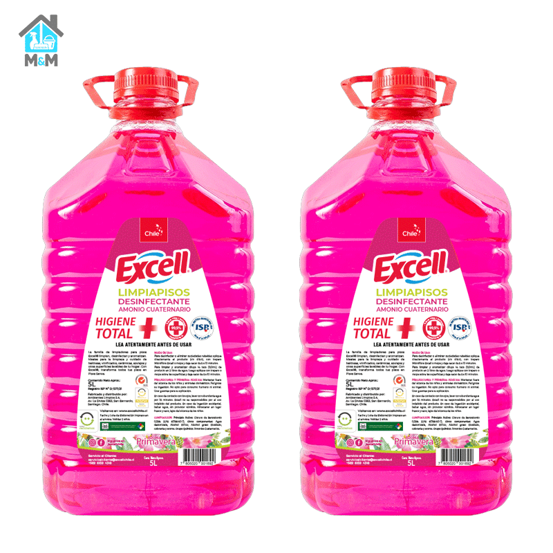 Pack Limpiapiso Primavera Desinfectante - Excell - 5 Litros.