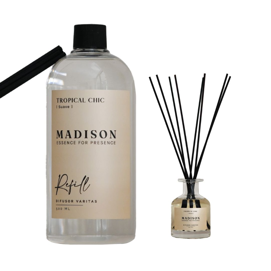 Difusor Transparente 150 Ml + Refill 500 Ml Tropical Madison