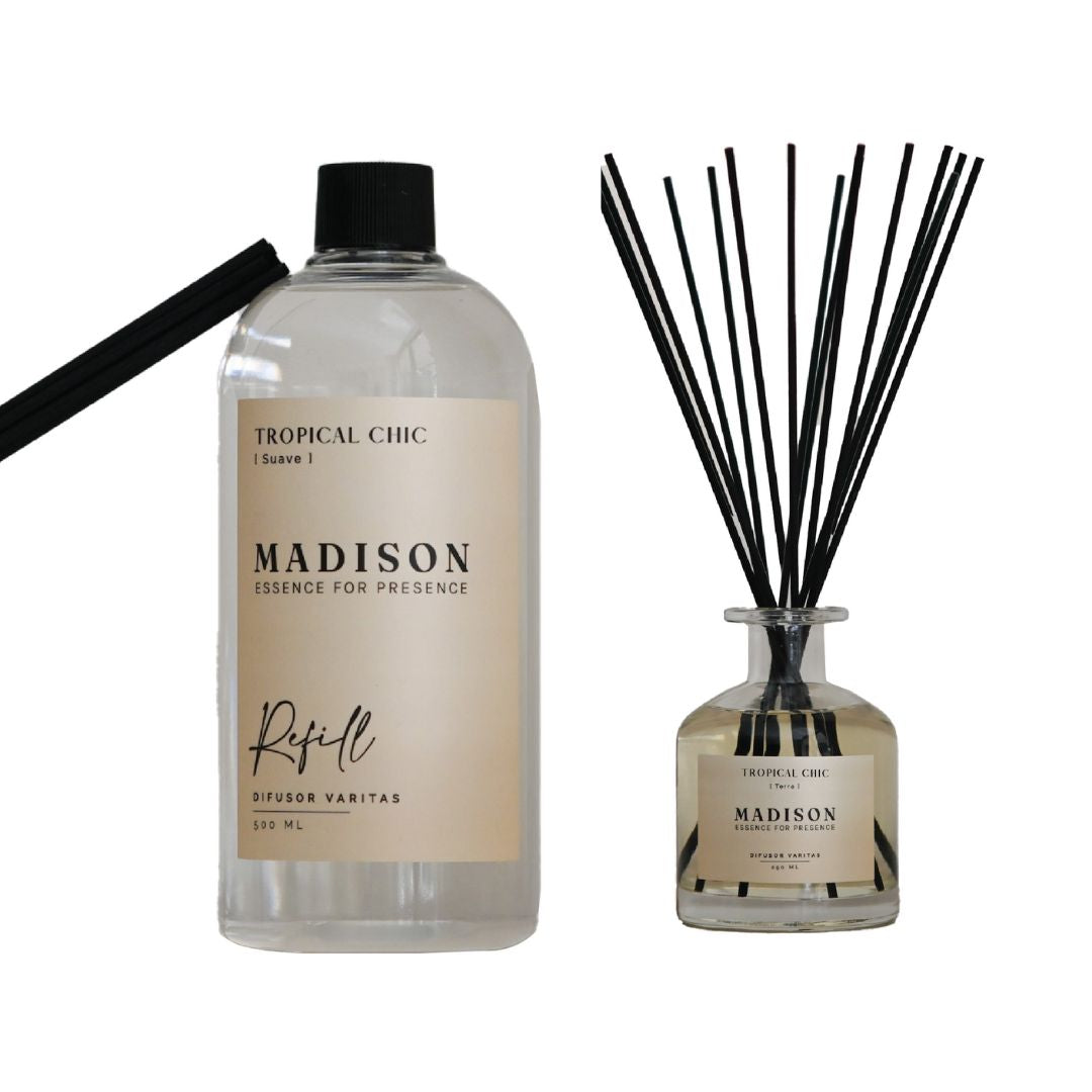 Difusor Transparente 250ml+Refill 500M Tropical Chic Madison
