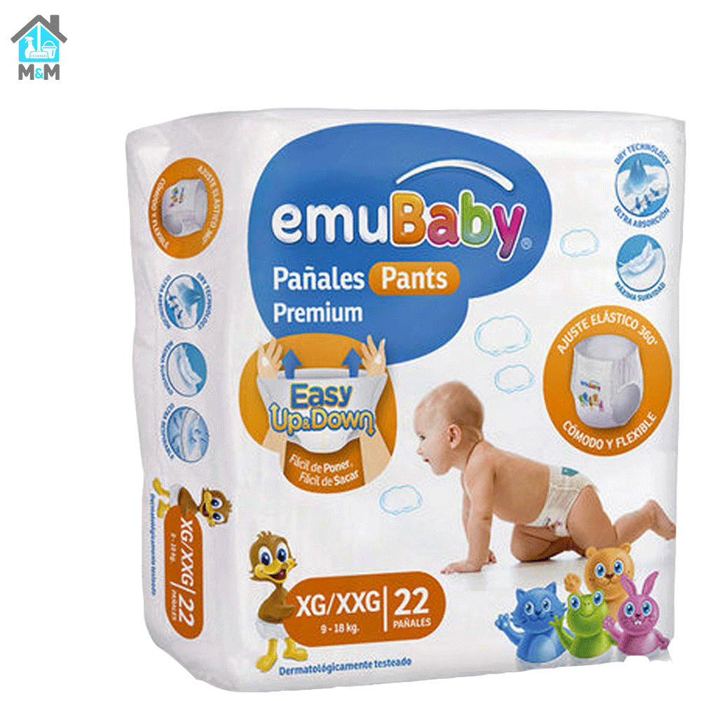 Pañal Emubaby Pants - Pull Up - Talla Xg / Xxg - 22 Uds