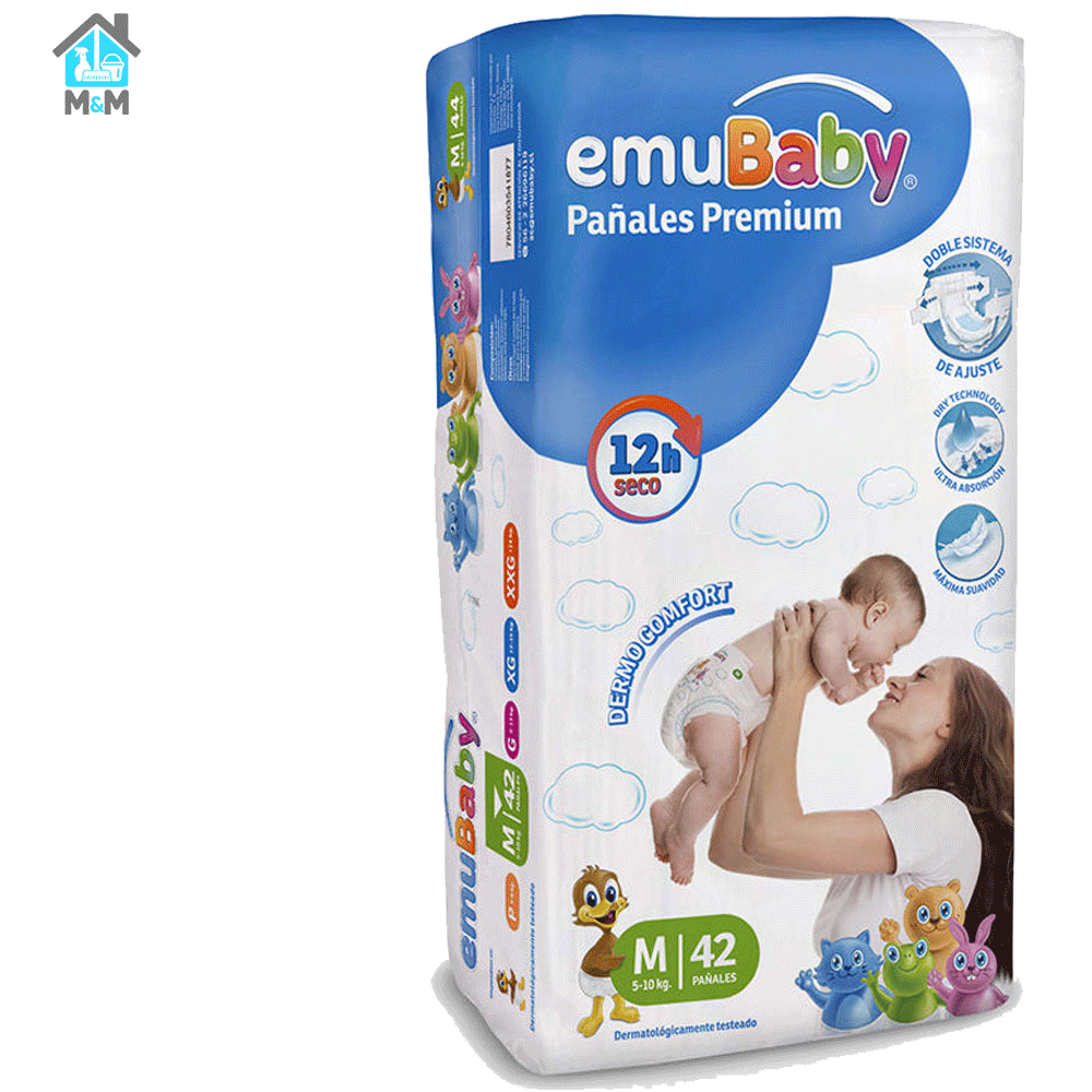 Pañales Emubaby Premium - Talla Mediano(m) - 42 unidades.